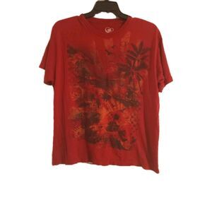 Op Ocean Pacific T-shirt  Size xLarge  Graphic Print Tee Red Black Short Sleeve
